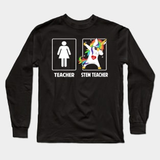 Stem Teacher Unicorn Dabbing Funny T Shirt Gifts Long Sleeve T-Shirt